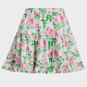 Hill House Paz Skirt in Pink Roses Size L